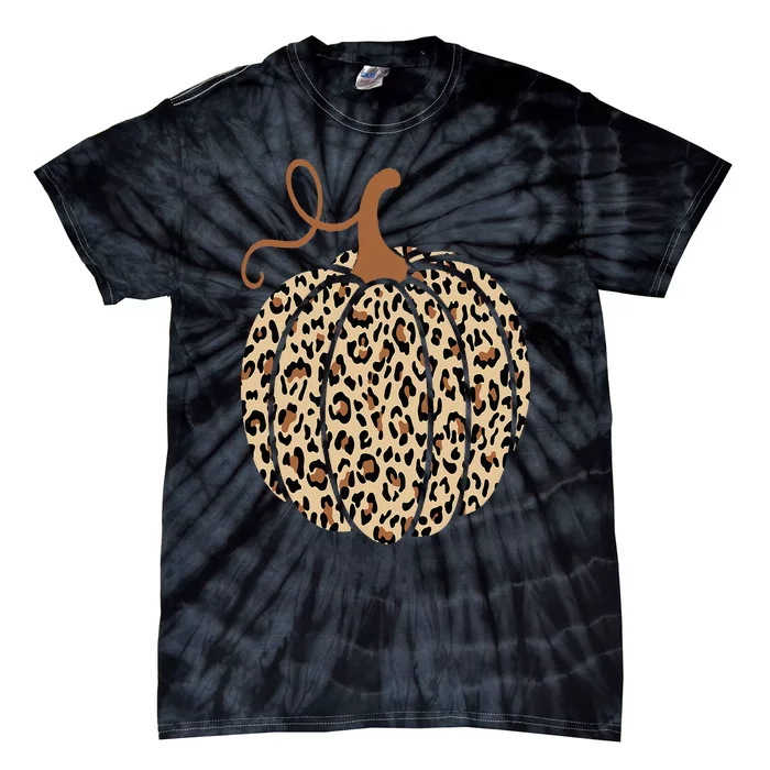 Pumpkin Leopard Print Cheetah Fall  Thanksgiving Tie-Dye T-Shirt