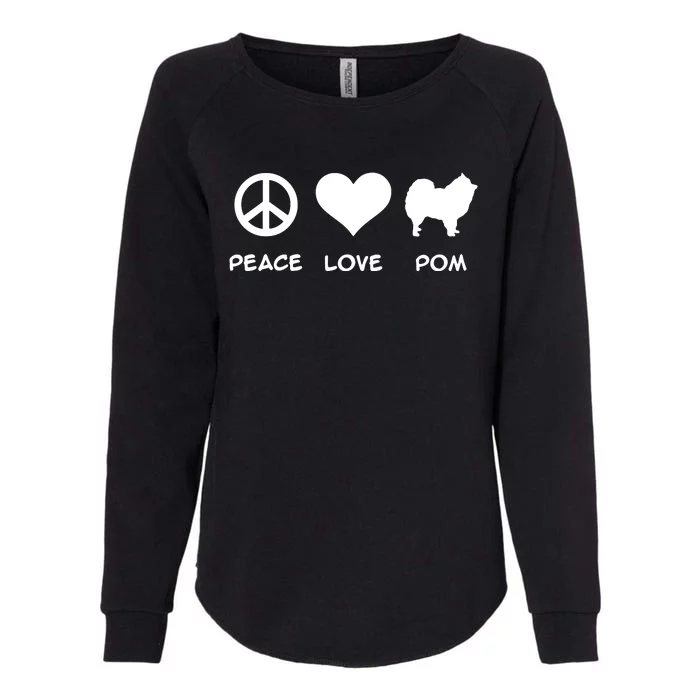 Peace Love Pomeranian Womens California Wash Sweatshirt