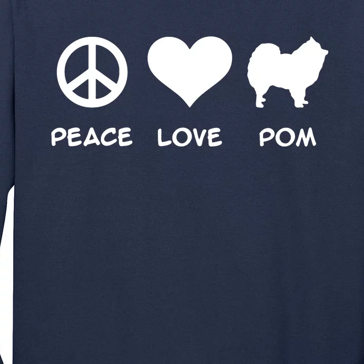 Peace Love Pomeranian Tall Long Sleeve T-Shirt