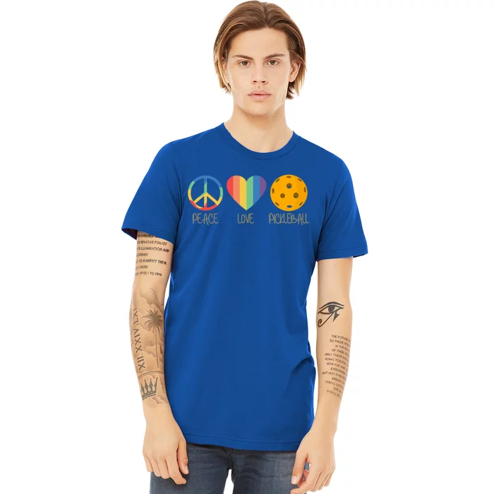 Peace Love Pickleball Gift Premium T-Shirt