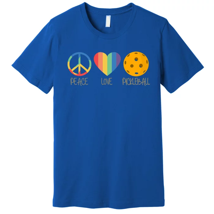 Peace Love Pickleball Gift Premium T-Shirt