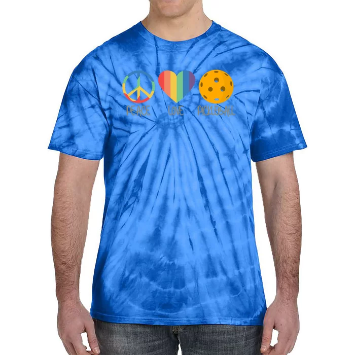 Peace Love Pickleball Gift Tie-Dye T-Shirt