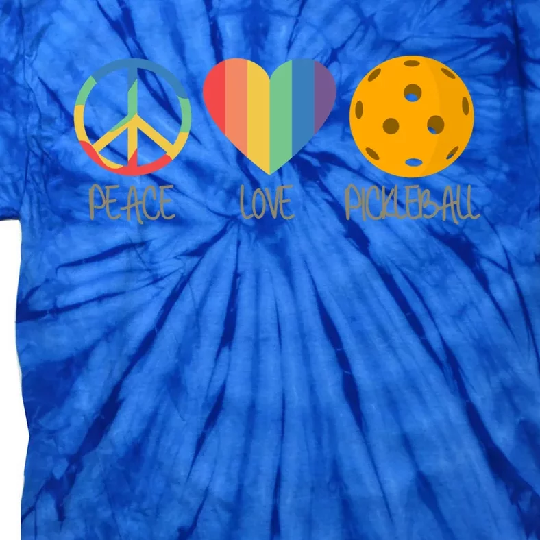 Peace Love Pickleball Gift Tie-Dye T-Shirt