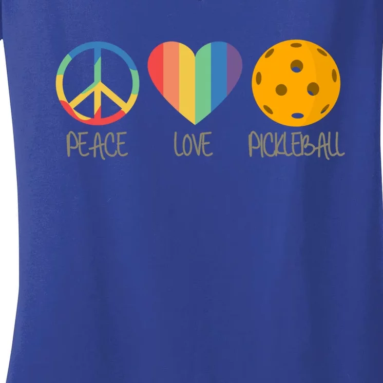 Peace Love Pickleball Gift Women's V-Neck T-Shirt