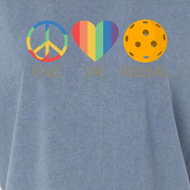 Peace Love Pickleball Gift Garment-Dyed Women's Muscle Tee