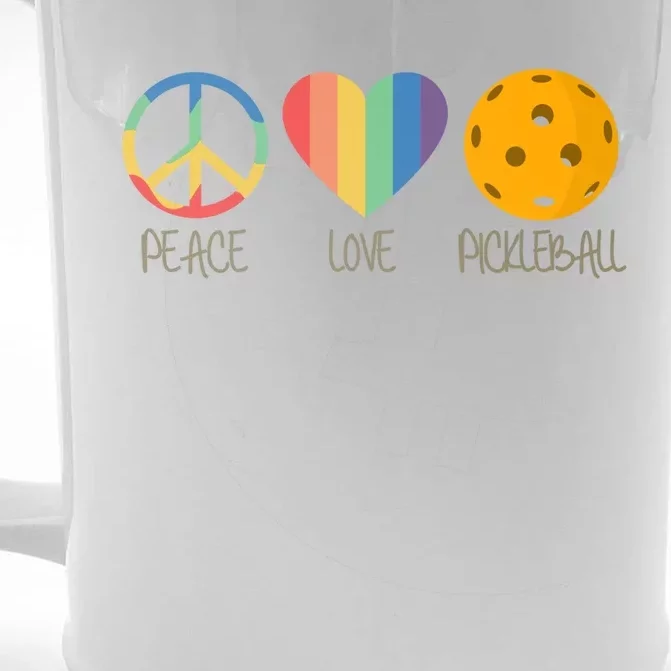 Peace Love Pickleball Gift Front & Back Beer Stein