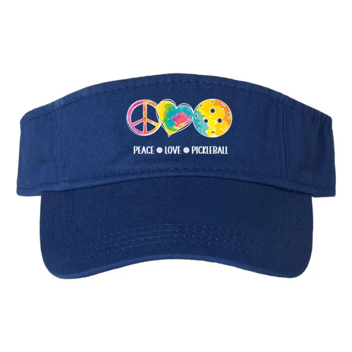 Peace Love Pickleball Funny Pickleball Tie Dye Great Gift Valucap Bio-Washed Visor