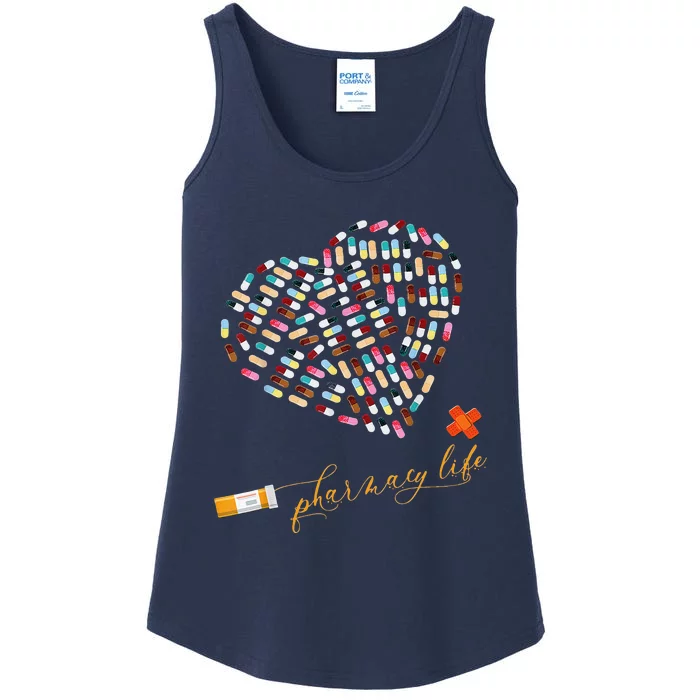 Pharmacy Life Pharmacist Heart Happy Valentine's Day Outfits Ladies Essential Tank