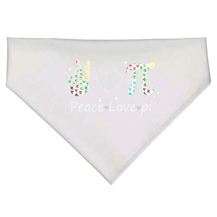 Peace Love Pi Math Love Pi Day Mathematics Math Teachers USA-Made Doggie Bandana