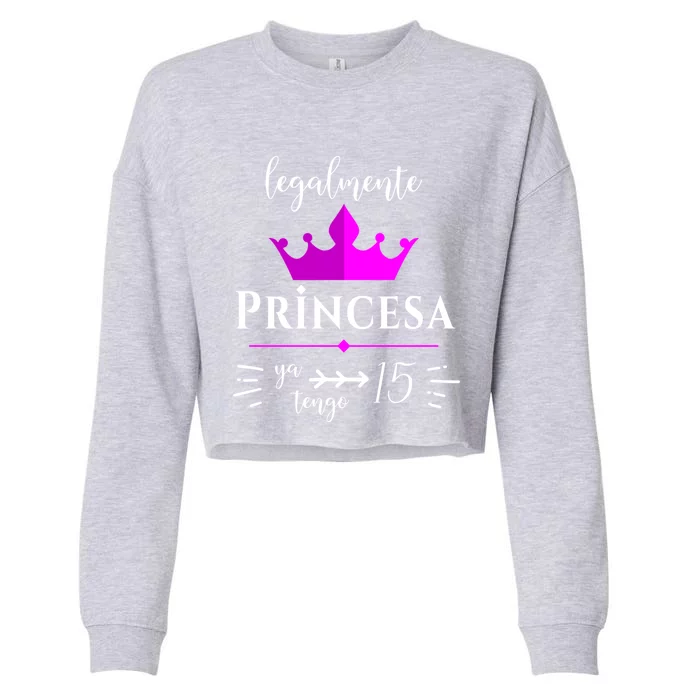 Princesa Latina Quince Birthday Quinceanera Cute Gift Cropped Pullover Crew