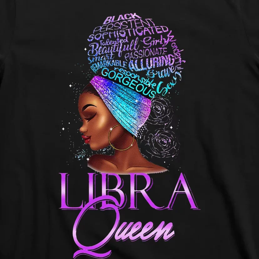 Purple Libra Queen African American Woman September October T-Shirt