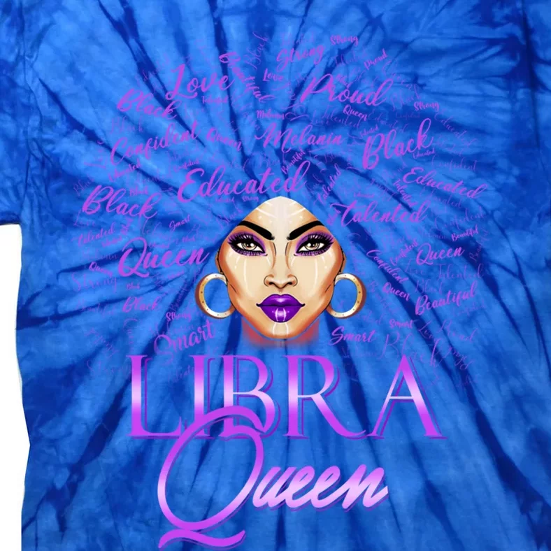 Purple Libra Queen Lady September Birthday Cute Gift Tie-Dye T-Shirt