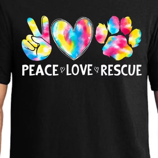 Peace Love Rescue Adopt Dog Cat Animals Funny Ie Dye Pajama Set