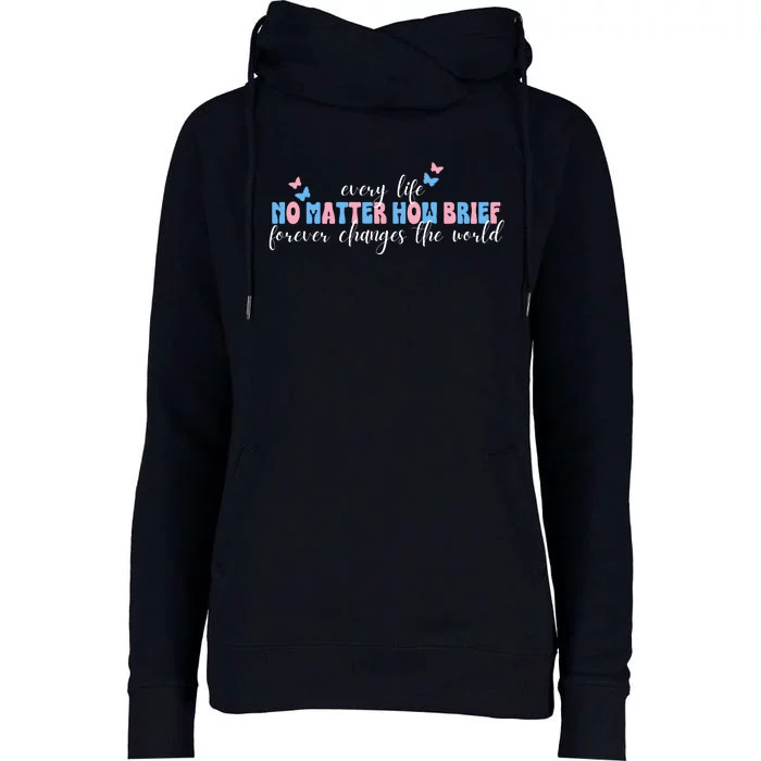 Pregnancy Loss Remembrance No Matter How Brief For Wo Mom Womens Funnel Neck Pullover Hood