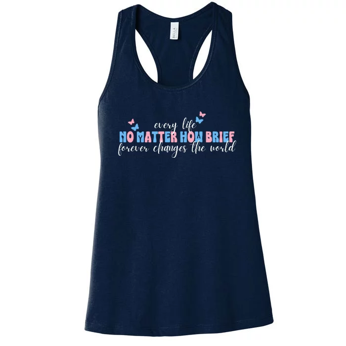 Pregnancy Loss Remembrance No Matter How Brief For Wo Mom Women's Racerback Tank