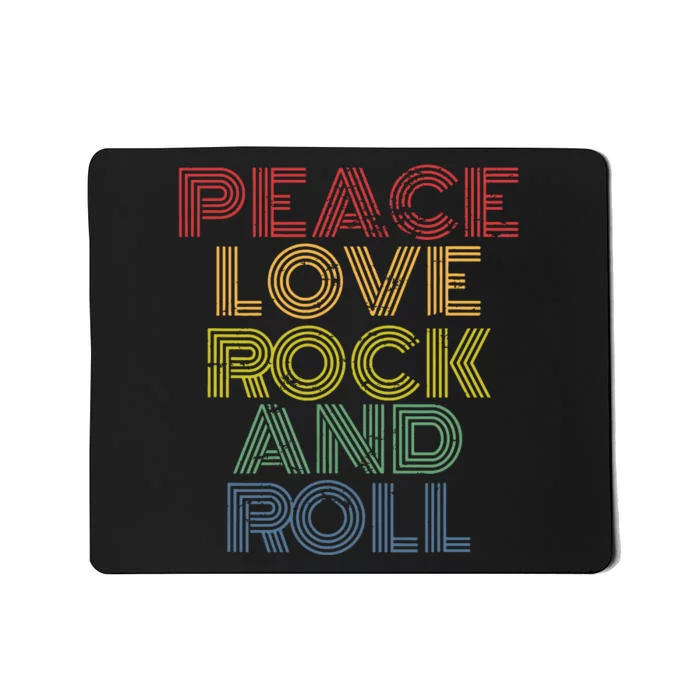 Peace Love Rock And Roll Distressed Rock Concert Mousepad