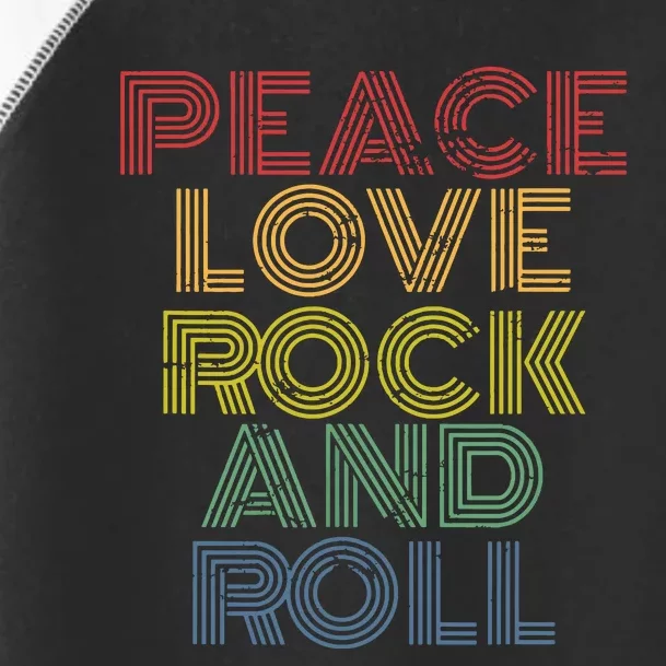 Peace Love Rock And Roll Distressed Rock Concert Toddler Fine Jersey T-Shirt