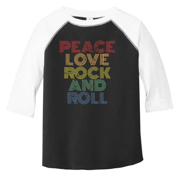 Peace Love Rock And Roll Distressed Rock Concert Toddler Fine Jersey T-Shirt