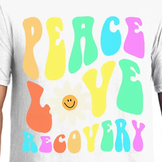 Peace Love Recovery Retro Sober Celebration Pajama Set