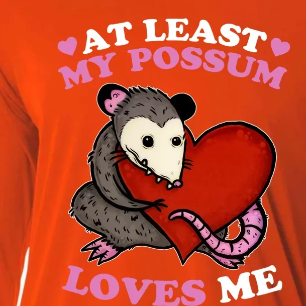 Possum Love Red Valentine Heart Opossum Lovers Gift Possum Gift Cooling Performance Long Sleeve Crew