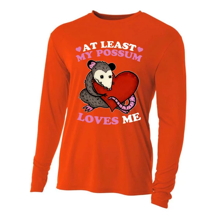 Possum Love Red Valentine Heart Opossum Lovers Gift Possum Gift Cooling Performance Long Sleeve Crew