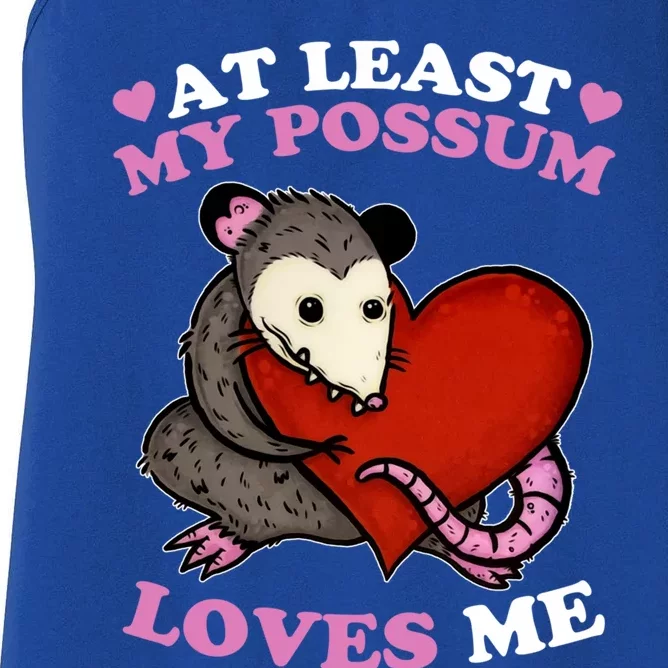 Possum Love Red Valentine Heart Opossum Lovers Gift Possum Gift Women's Racerback Tank