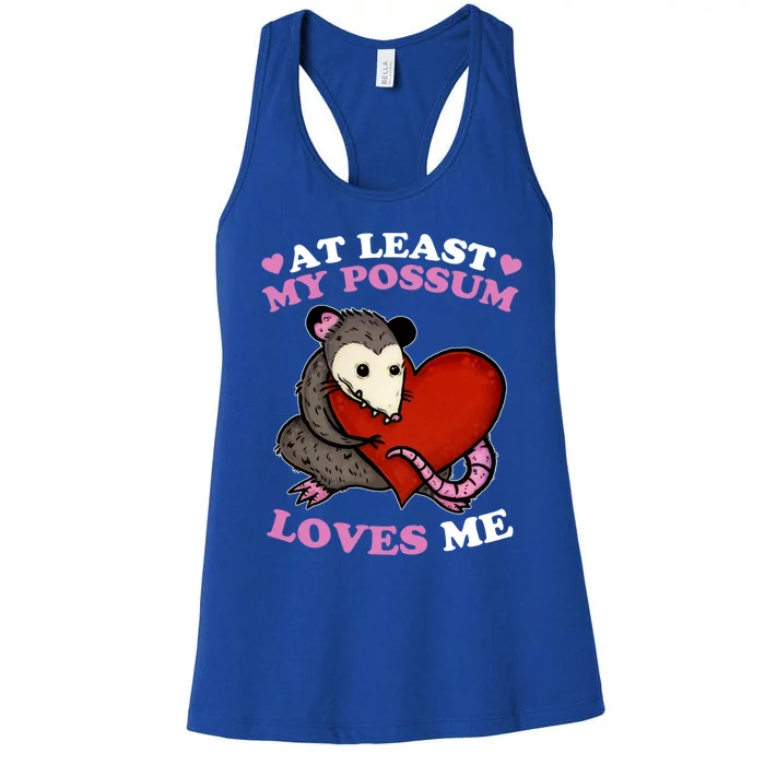 Possum Love Red Valentine Heart Opossum Lovers Gift Possum Gift Women's Racerback Tank