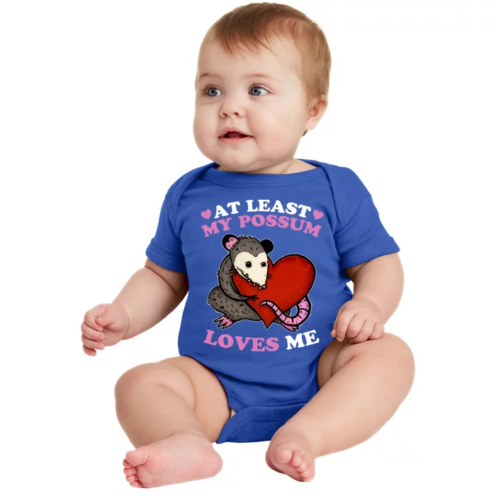 Possum Love Red Valentine Heart Opossum Lovers Gift Possum Gift Baby Bodysuit