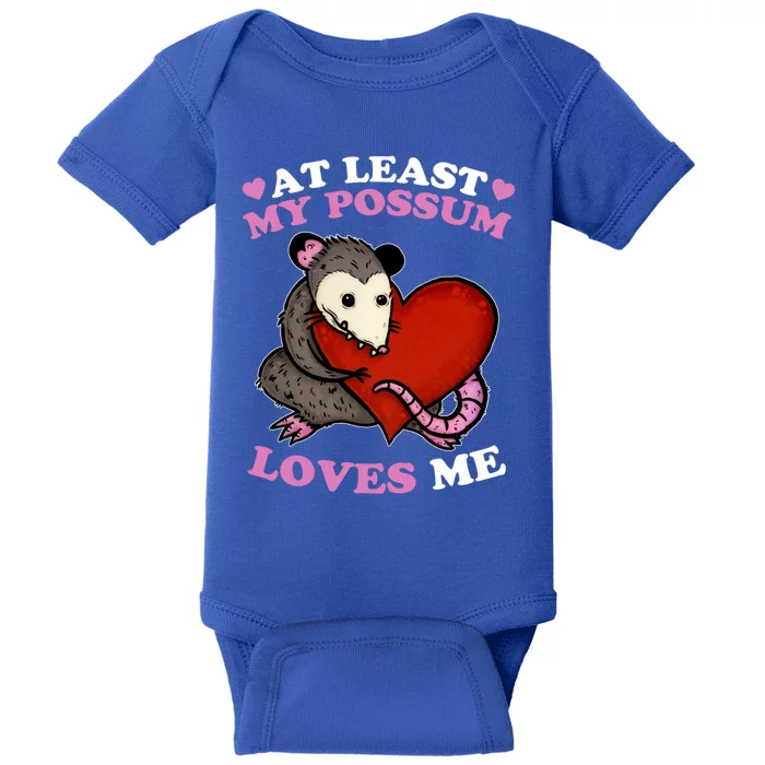 Possum Love Red Valentine Heart Opossum Lovers Gift Possum Gift Baby Bodysuit