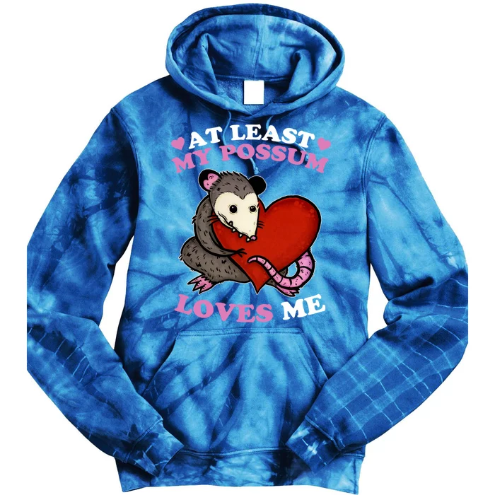 Possum Love Red Valentine Heart Opossum Lovers Gift Possum Gift Tie Dye Hoodie