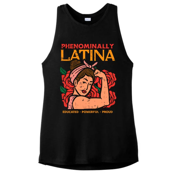 Phenominally Latina Rosie Hispanic Heritage Month Ladies Tri-Blend Wicking Tank