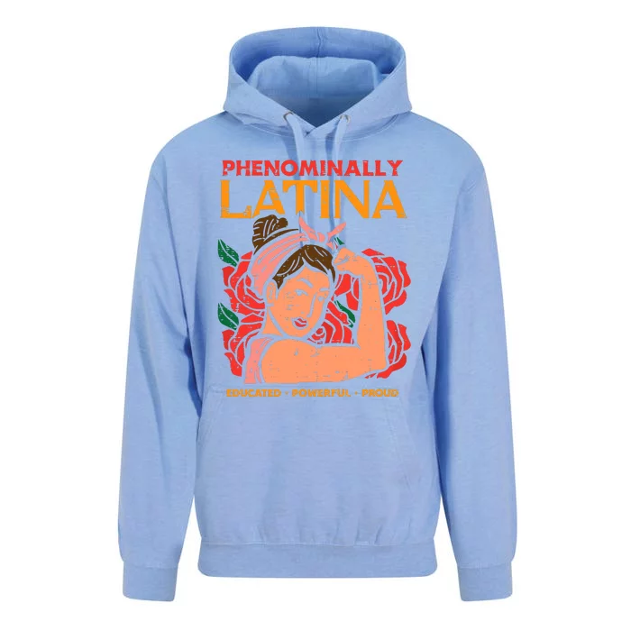 Phenominally Latina Rosie Hispanic Heritage Month Unisex Surf Hoodie