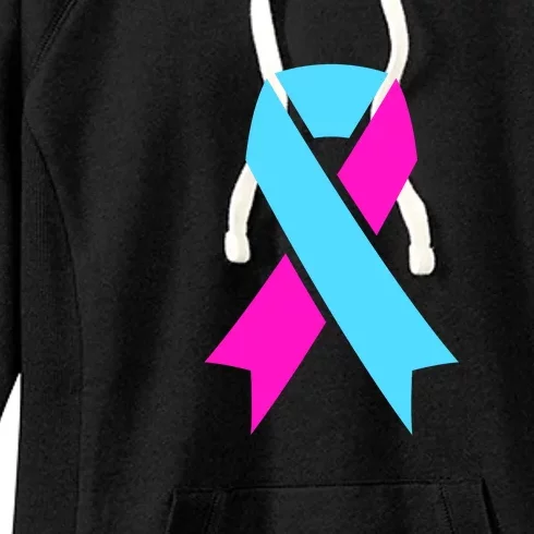 Pro Life Ribbon Pregnancy Infant Loss Awareness Stop Abortion Women's Fleece Hoodie