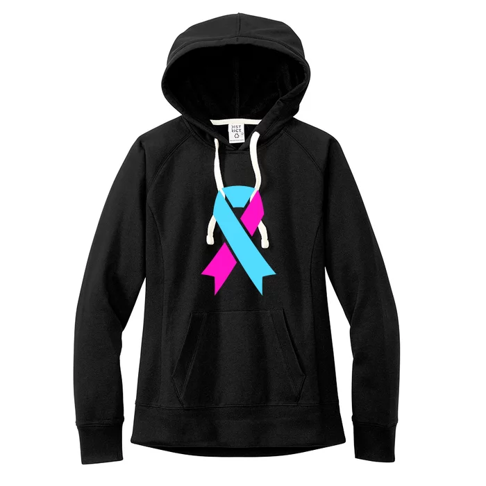 Pro Life Ribbon Pregnancy Infant Loss Awareness Stop Abortion Women's Fleece Hoodie