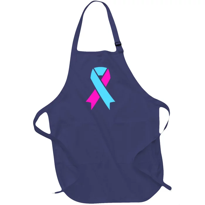 Pro Life Ribbon Pregnancy Infant Loss Awareness Stop Abortion Full-Length Apron With Pocket