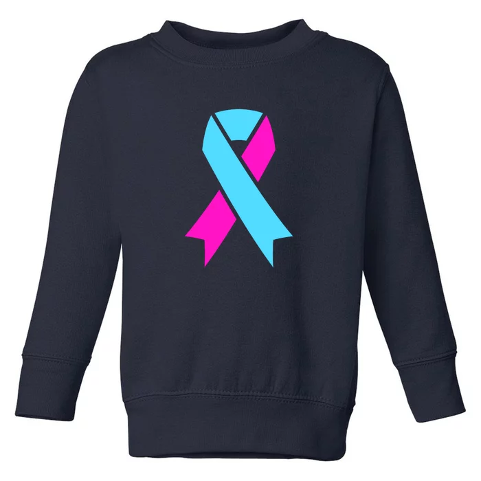 Pro Life Ribbon Pregnancy Infant Loss Awareness Stop Abortion Toddler Sweatshirt