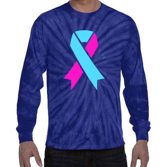 Pro Life Ribbon Pregnancy Infant Loss Awareness Stop Abortion Tie-Dye Long Sleeve Shirt