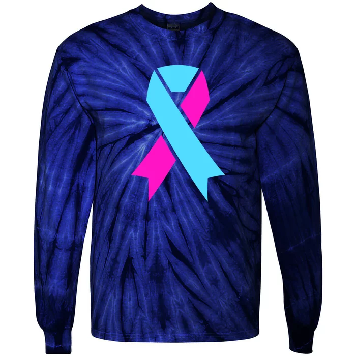 Pro Life Ribbon Pregnancy Infant Loss Awareness Stop Abortion Tie-Dye Long Sleeve Shirt