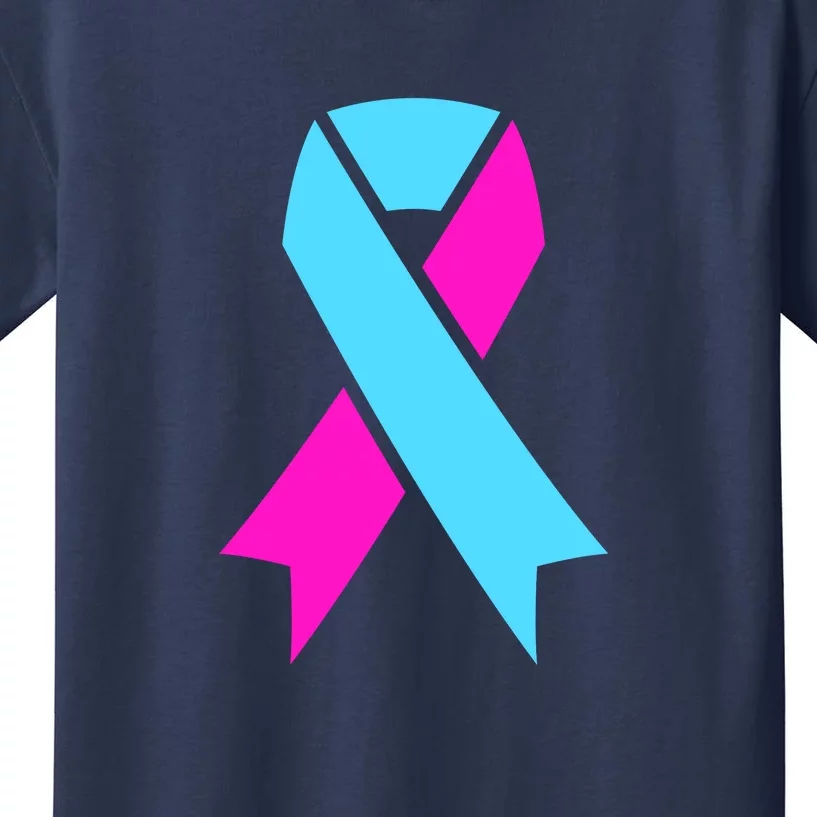 Pro Life Ribbon Pregnancy Infant Loss Awareness Stop Abortion Kids T-Shirt