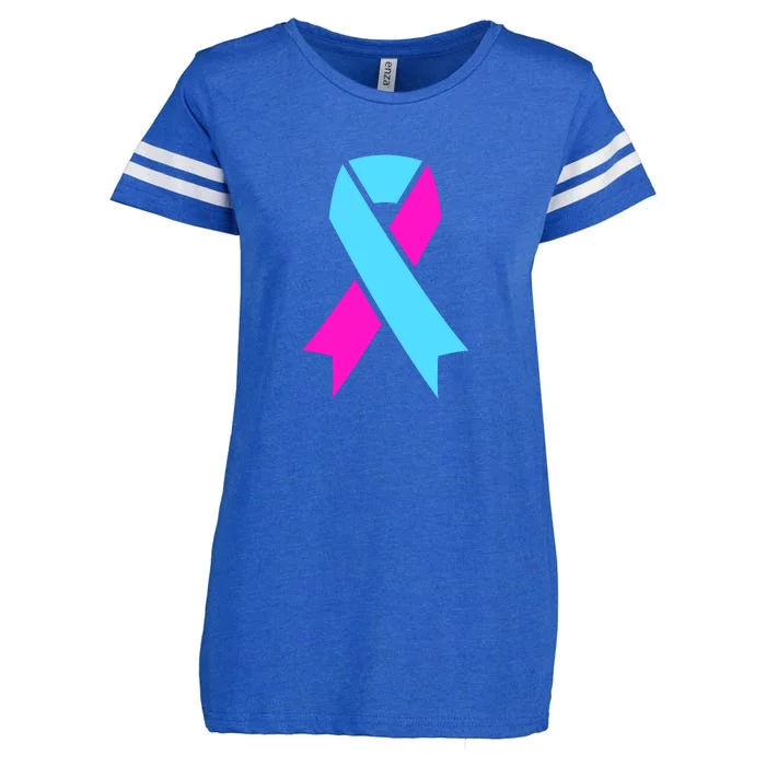 Pro Life Ribbon Pregnancy Infant Loss Awareness Stop Abortion Enza Ladies Jersey Football T-Shirt