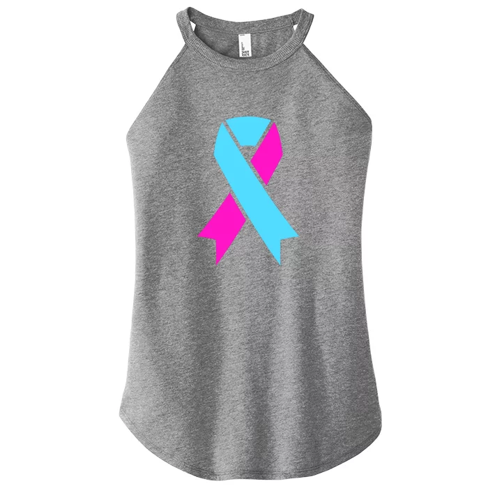 Pro Life Ribbon Pregnancy Infant Loss Awareness Stop Abortion Women’s Perfect Tri Rocker Tank