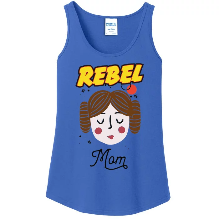 Princess Leia Rebel Mom Mothers Day Ladies Essential Tank