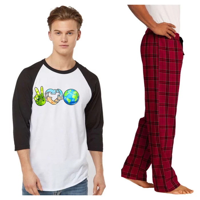 Peace Love Recycle Earth Celebrate Earth Day Everyday Raglan Sleeve Pajama Set