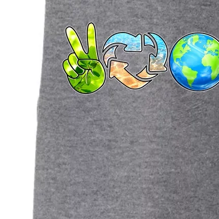 Peace Love Recycle Earth Celebrate Earth Day Everyday Doggie 3-End Fleece Hoodie