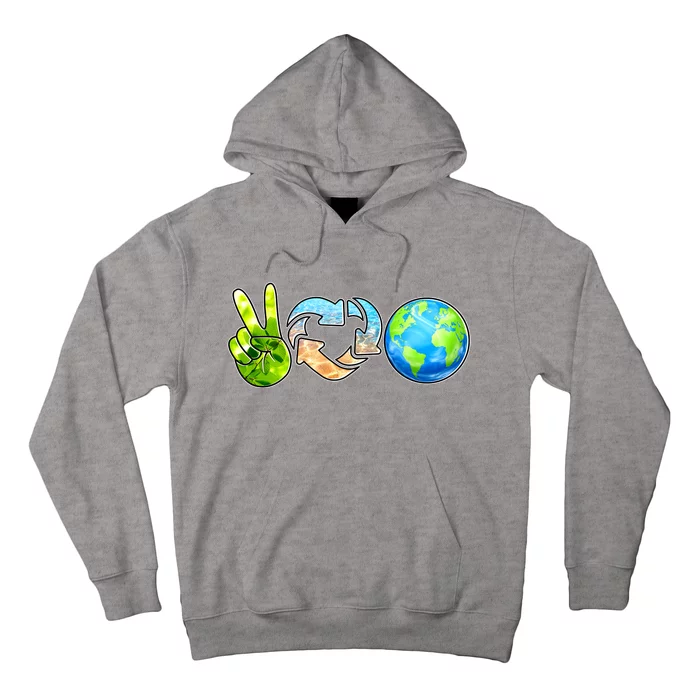 Peace Love Recycle Earth Celebrate Earth Day Everyday Hoodie