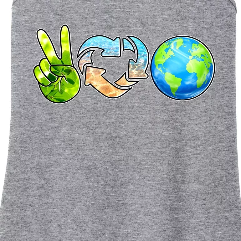 Peace Love Recycle Earth Celebrate Earth Day Everyday Ladies Essential Tank