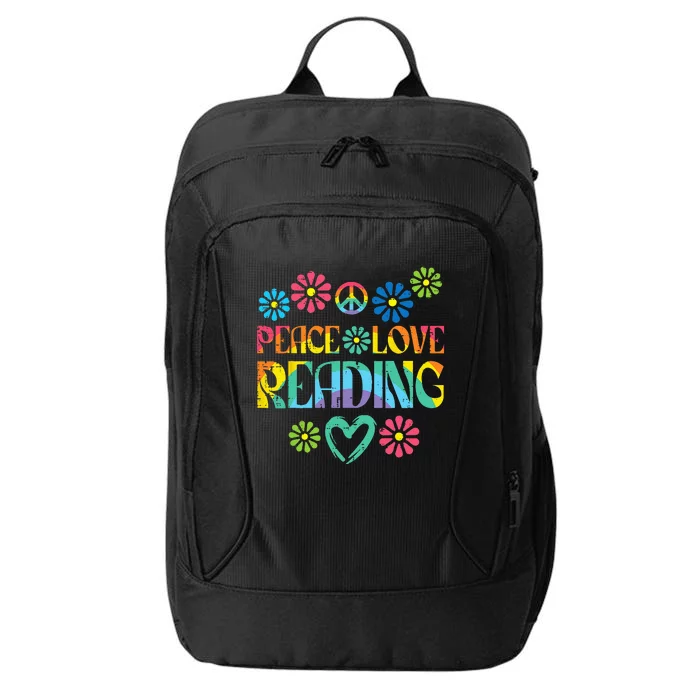 Peace Love Reading Tie Dye Book Lover Bookworm Librarian City Backpack