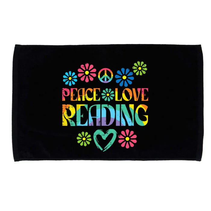 Peace Love Reading Tie Dye Book Lover Bookworm Librarian Microfiber Hand Towel