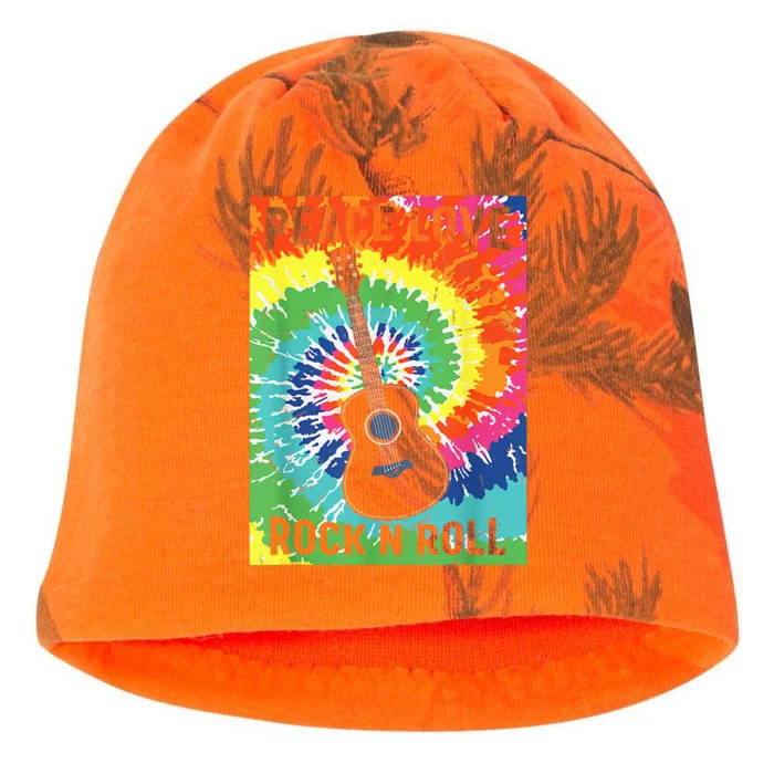 Peace Love Rock N Roll Tie Dye Hippie Guitar Music Retro Kati - Camo Knit Beanie