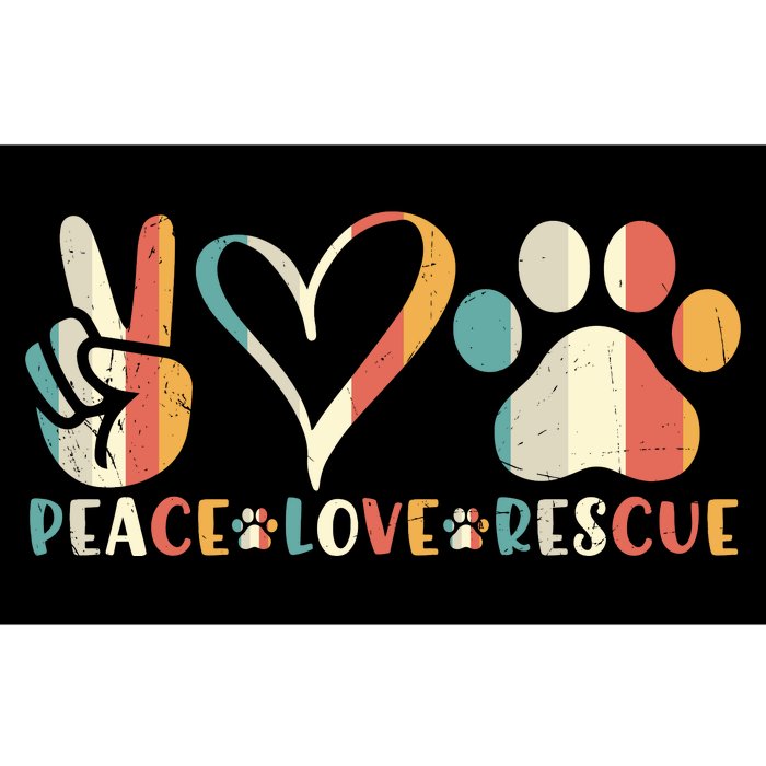 Peace Love Rescue Animals Vintage Bumper Sticker